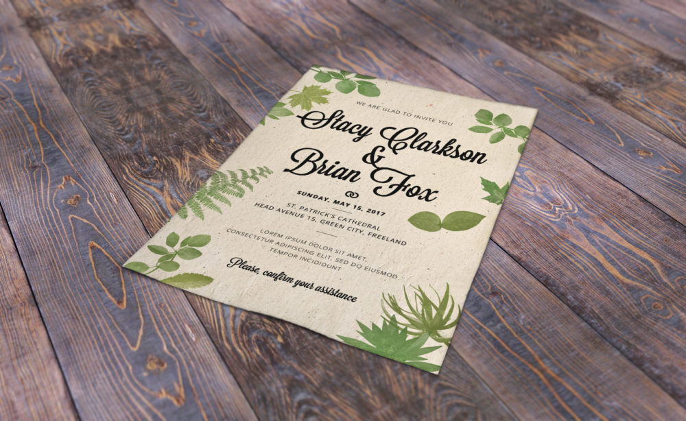 Foliage Wedding Invitation Template