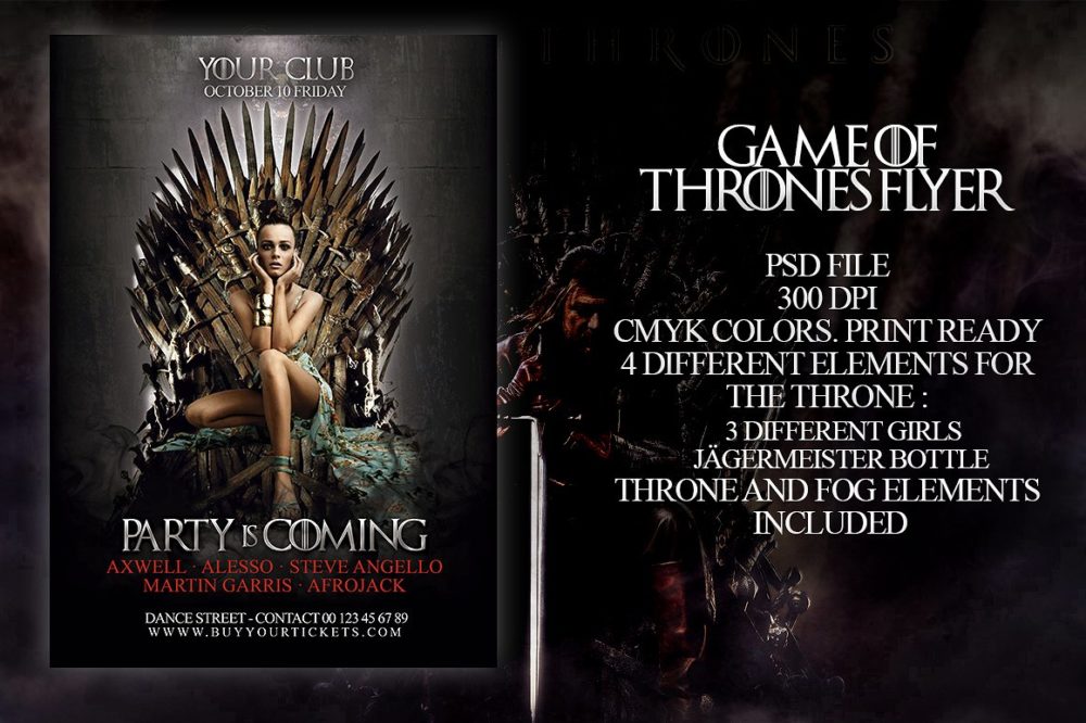 Game of Thrones Flyer Template PSD
