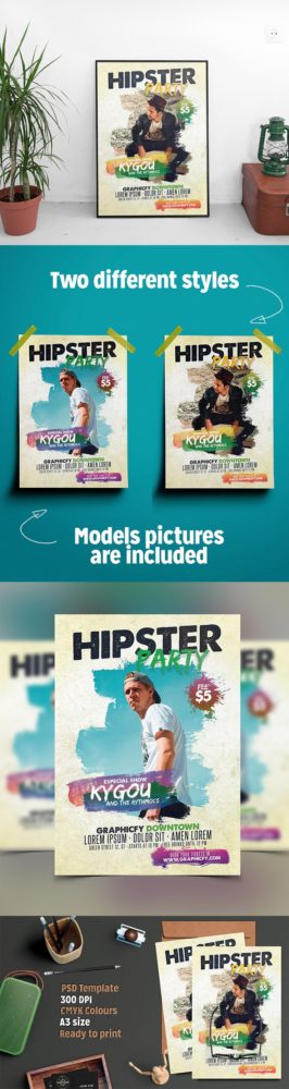 Hipster Party Flyer Template