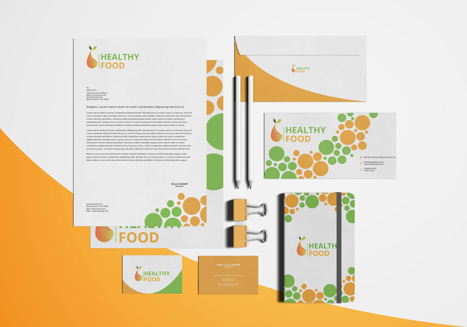 Healthy Food Corporate Stationery Pack Graphicfy