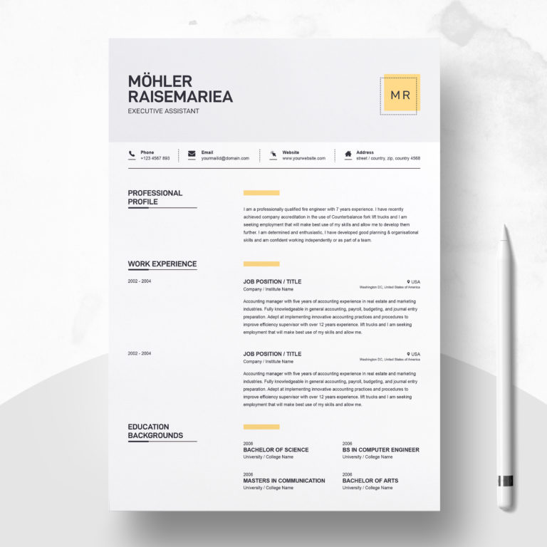 Clean Resume Template Graphicfy