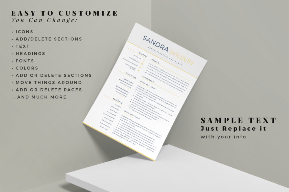 Professional Resume Template Bundle 3 in 1. Perfect CV Pack - Graphicfy