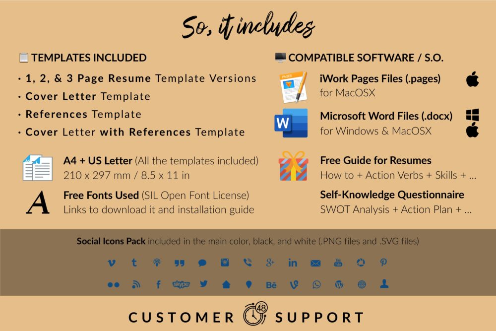 Professional Resume Format for Microsoft Word & Apple Pages - Graphicfy