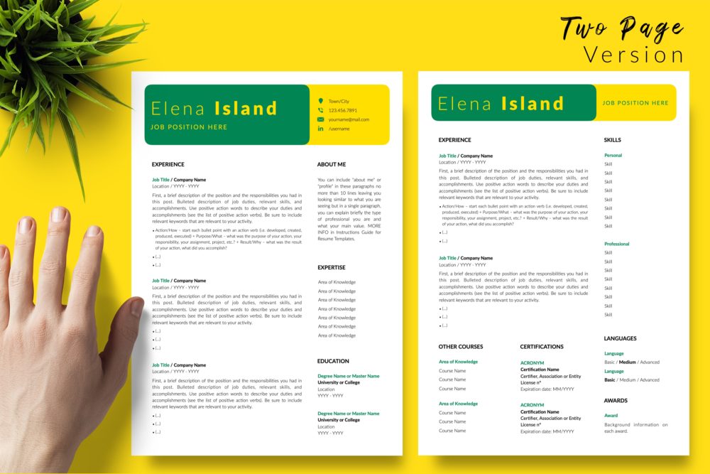 Editable Resume Format for Microsoft Word & Apple Pages - Graphicfy