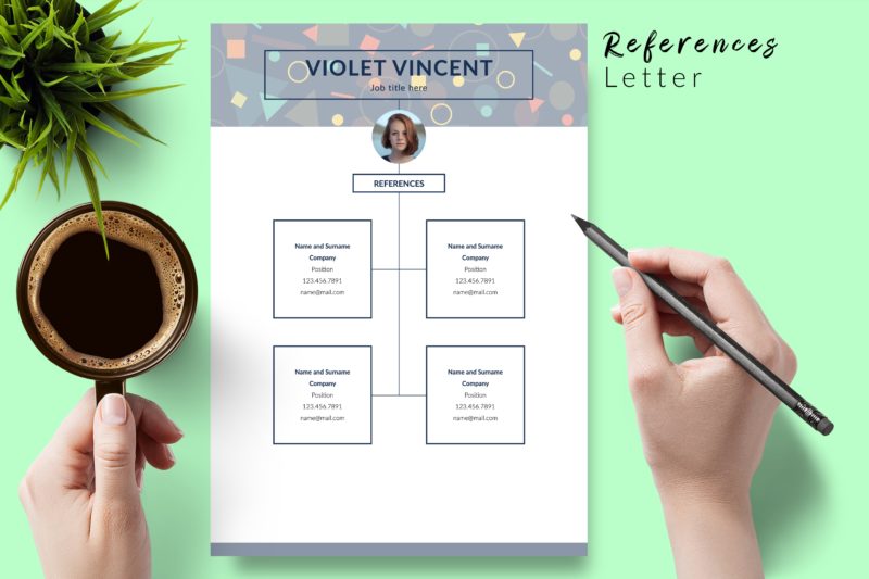 Geometric Pattern CV Format for Microsoft Word & Apple Pages - Graphicfy