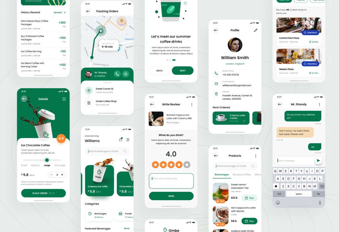 Ombe Coffee Shop IOS App Design UI Graphicfy