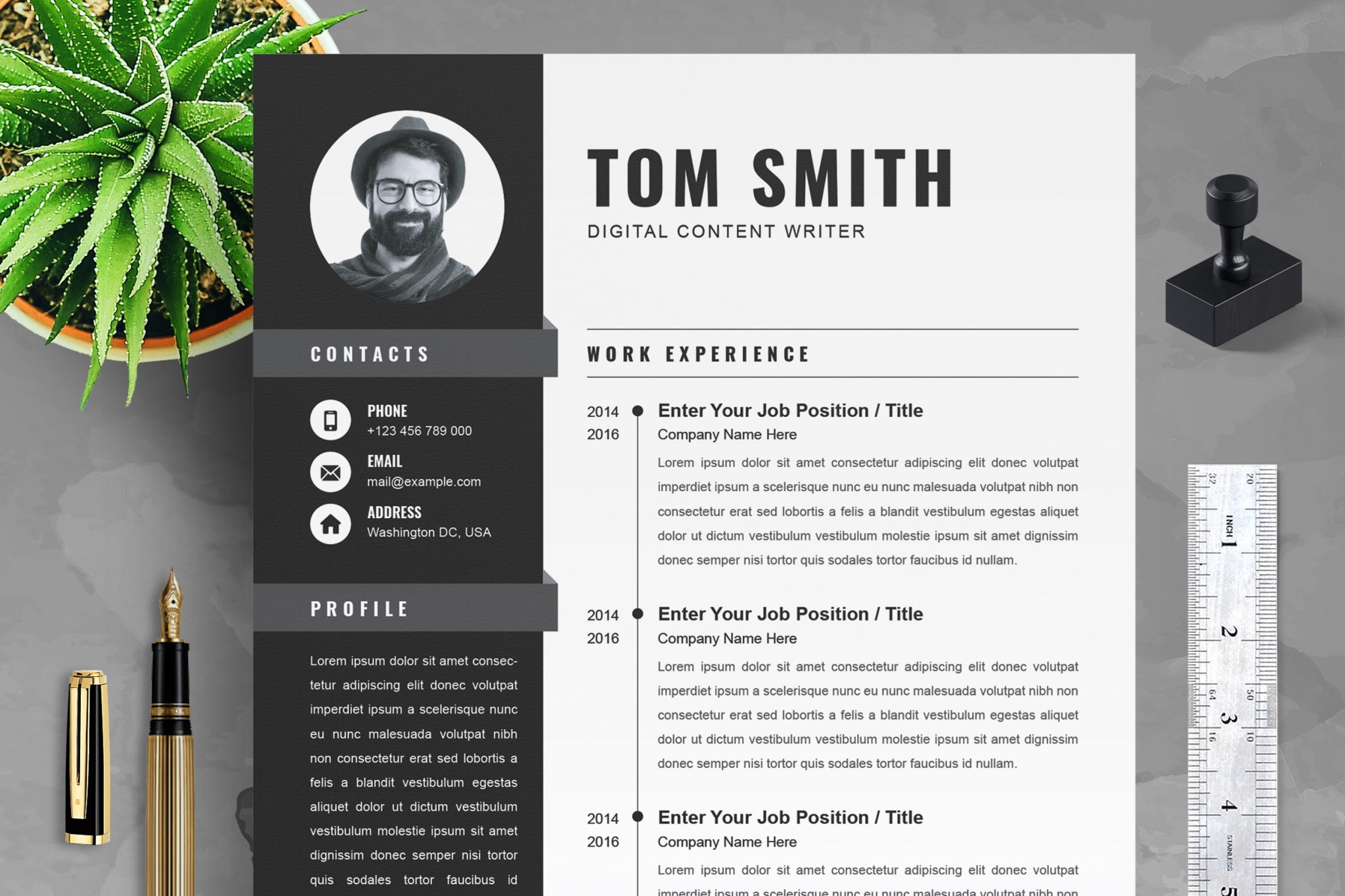 Modern Resume Template Format [Word] - Graphicfy