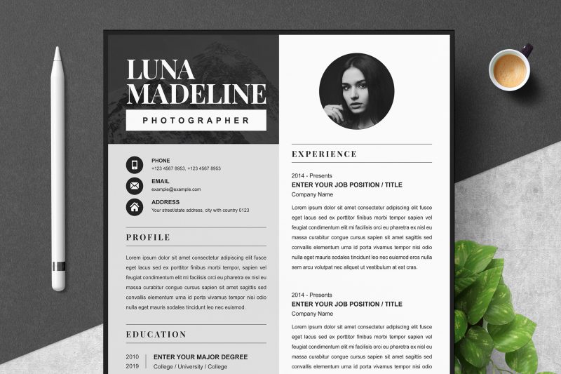 Modern Resume Template Format [Word] - Graphicfy