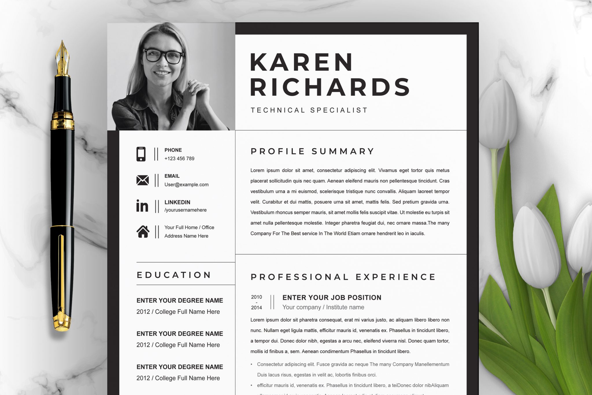 Creative Ms Word Resume Template Graphicfy