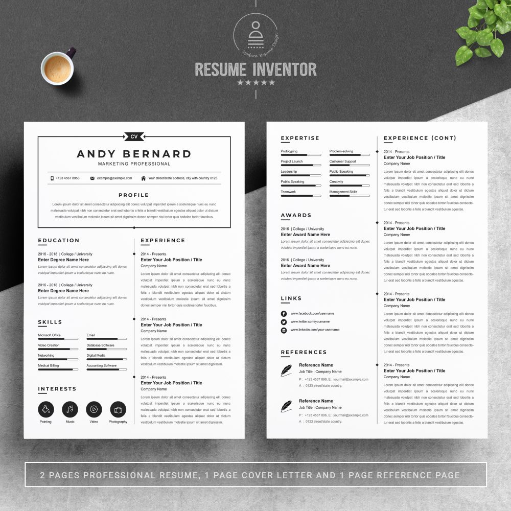 CV Resume Template With Photo