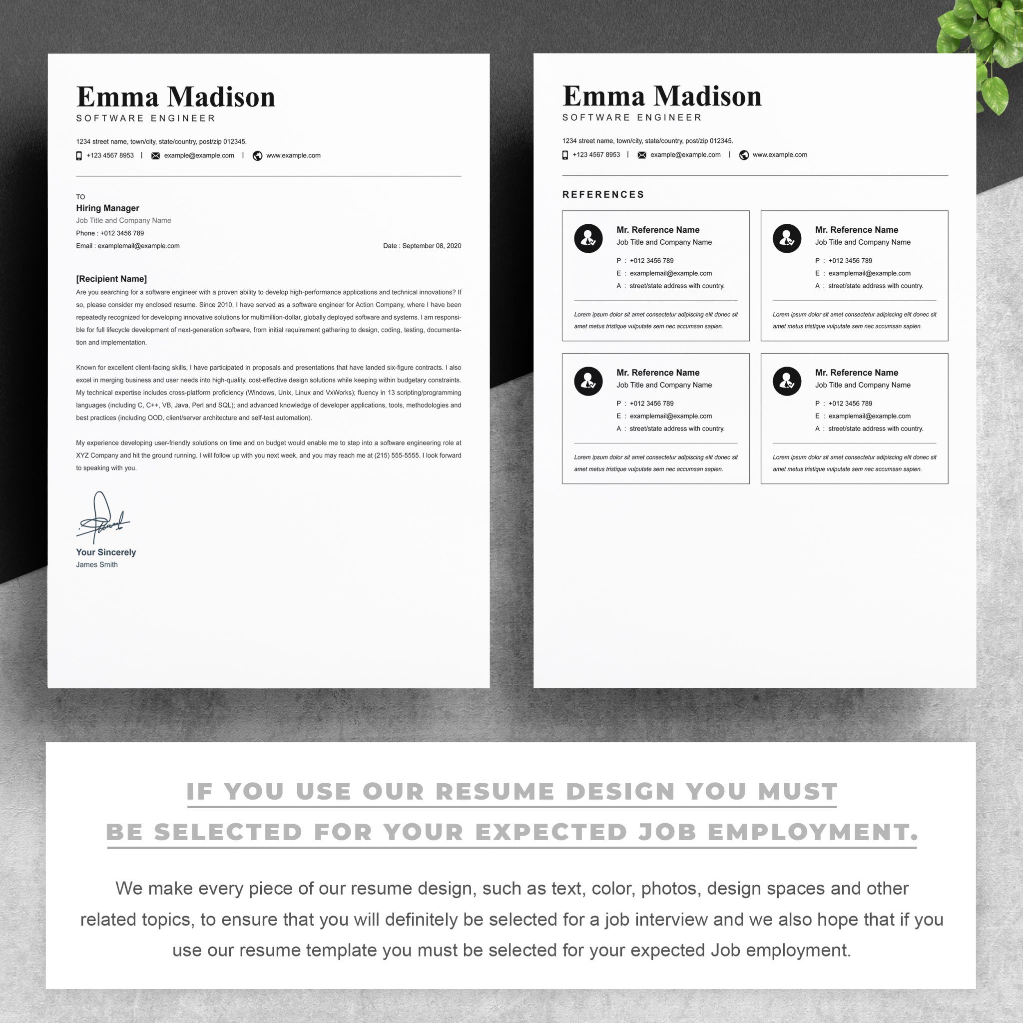 Clean And Modern Resume Template Word Graphicfy 9571