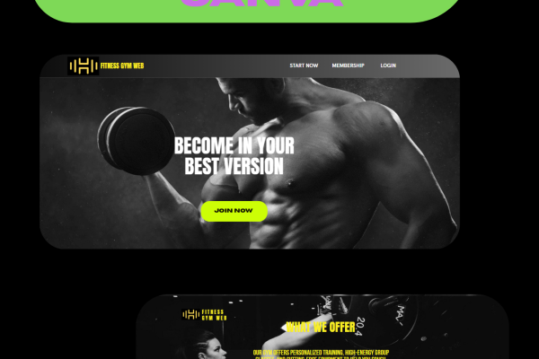 Canva Fitness Website Template , Gym Website